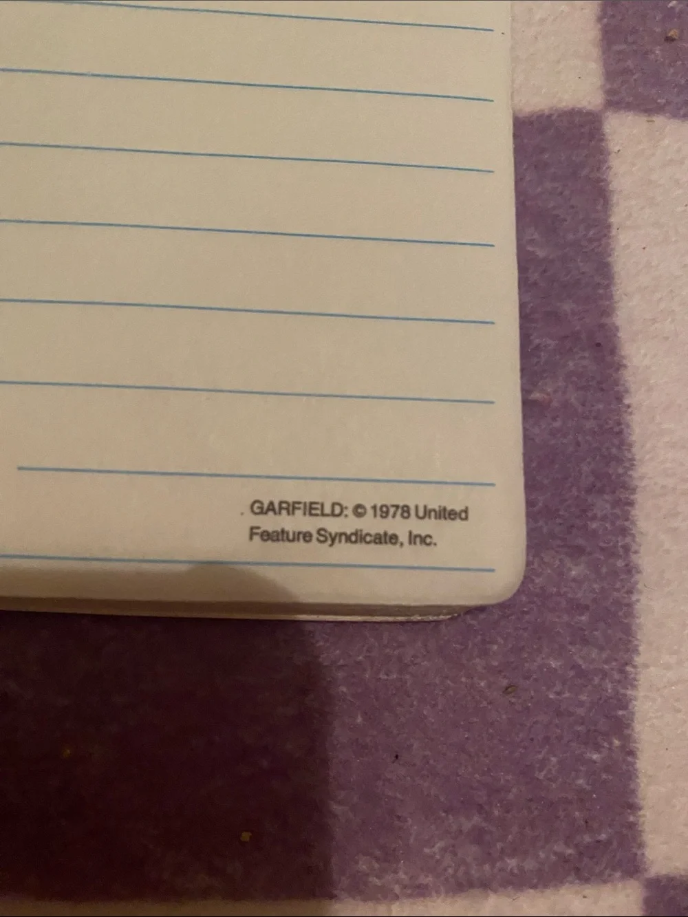 1978 Garfield Notepad